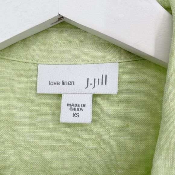 J.Jill Love Linen Button Front Tunic Peplum back Sleeveless Top XS - Picture 7 of 9